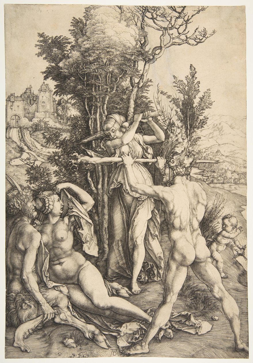Hercules bij het kruispunt, ca. 1498 door Albrecht Dürer