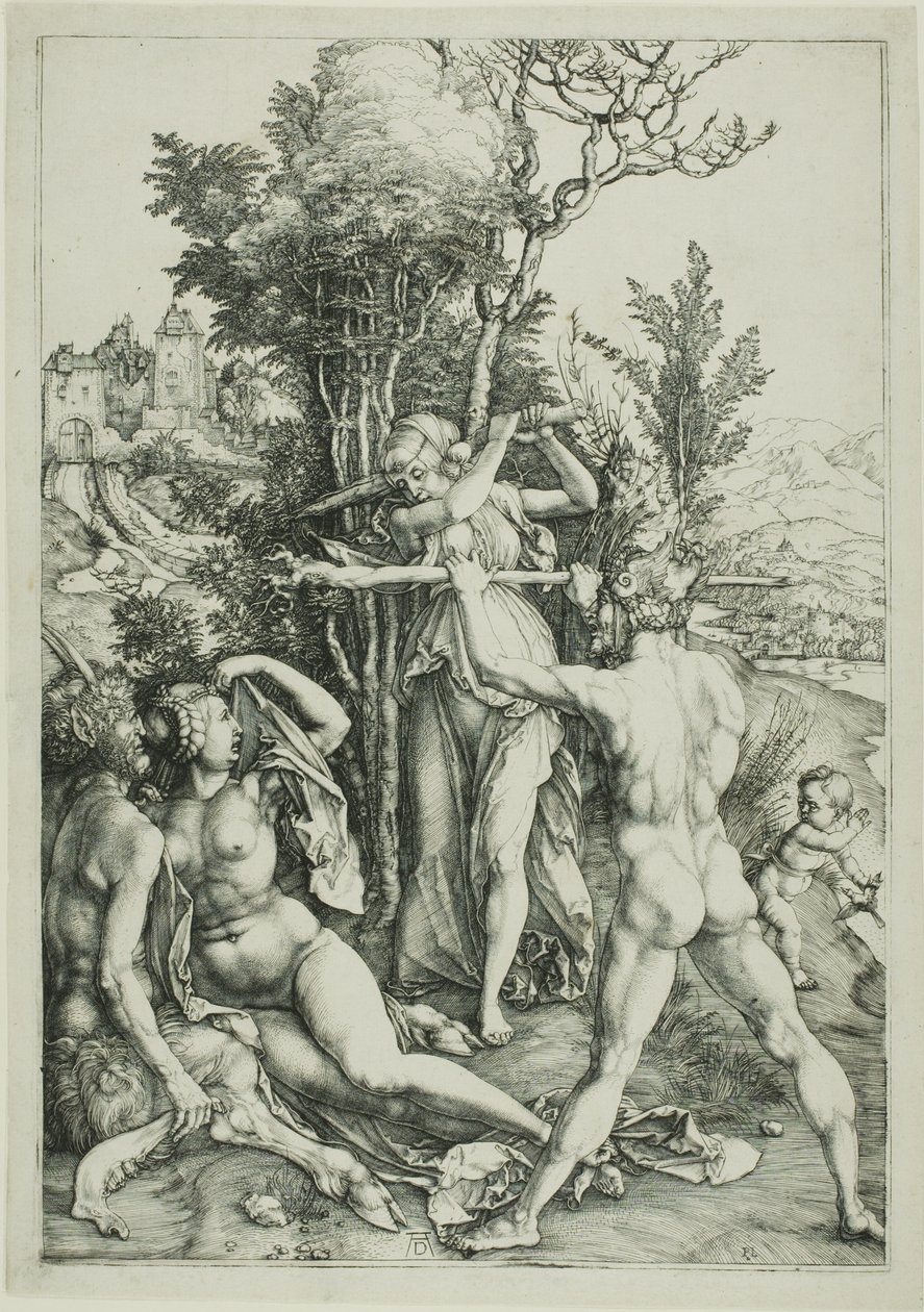 Hercules op het kruispunt (Jaloezie) door Albrecht Dürer