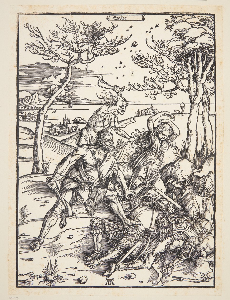 Hercules die de Molionide-tweeling overwint door Albrecht Dürer