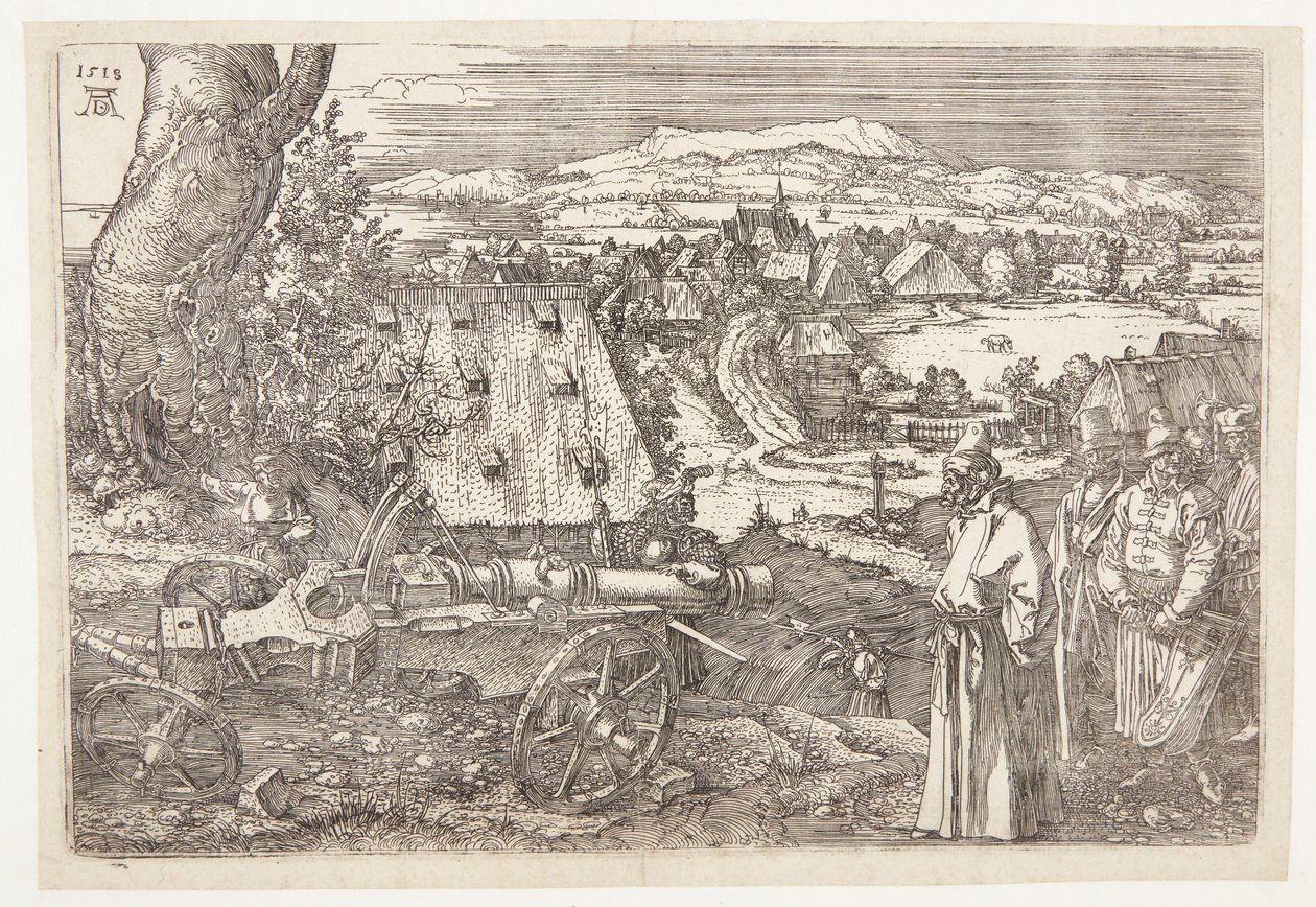 Landschap met kanon door Albrecht Dürer