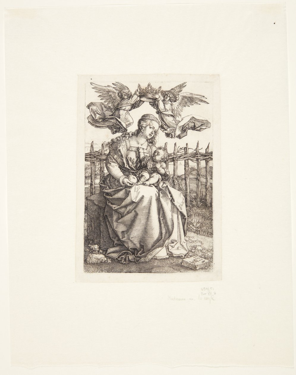 Madonna gekroond door twee engelen door Albrecht Dürer