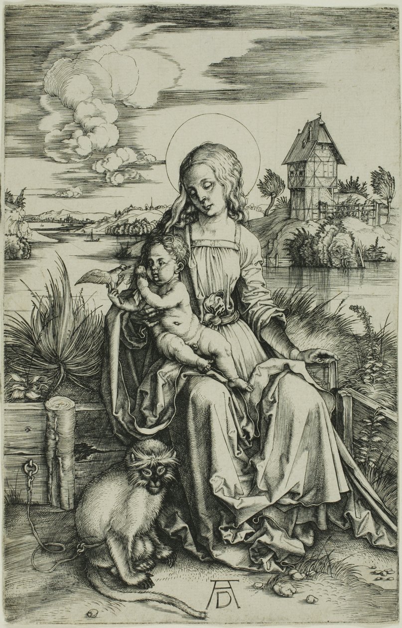 Madonna met de aap door Albrecht Dürer