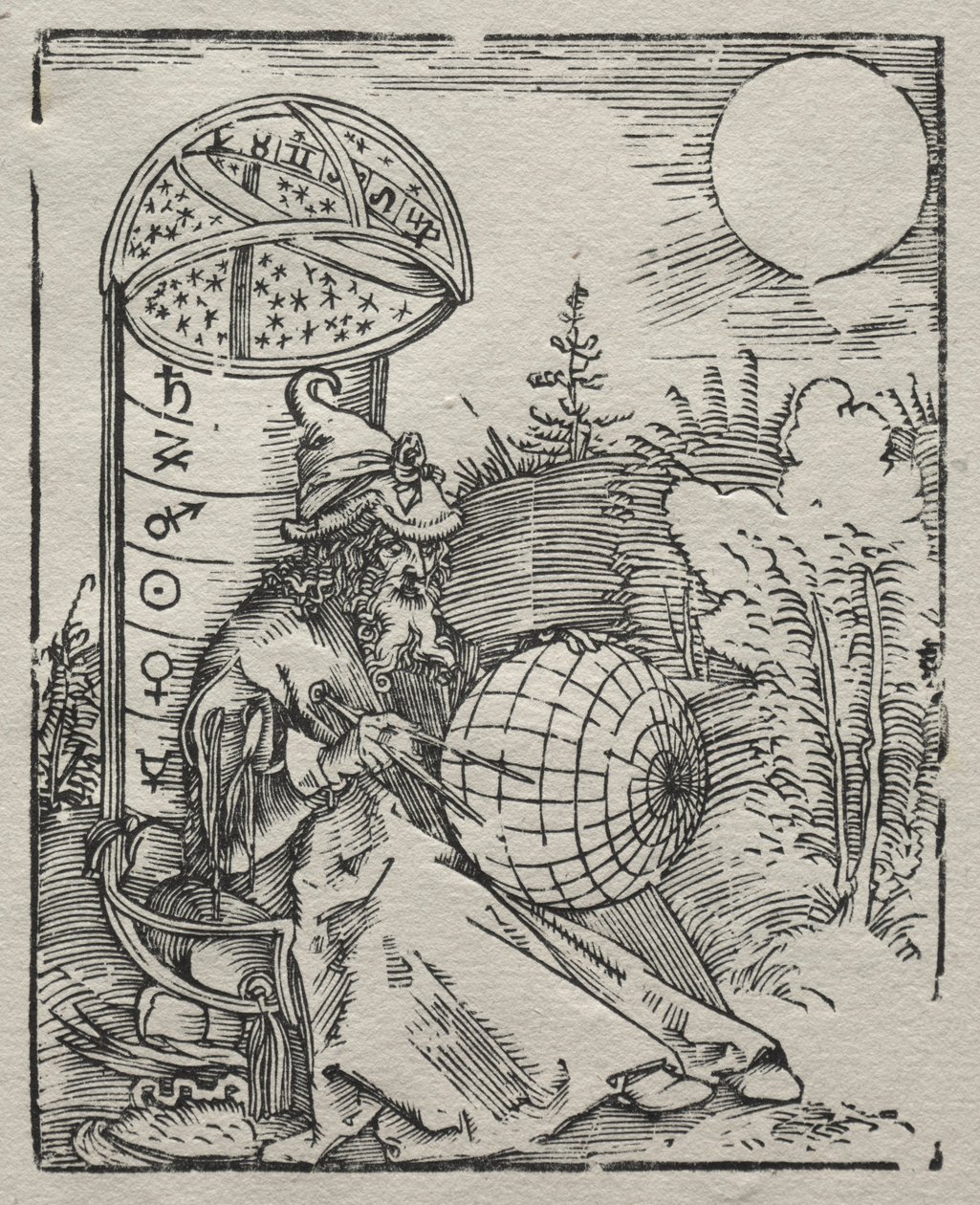 Ptolemaeus met de hemelglobe, 1504 door Albrecht Dürer