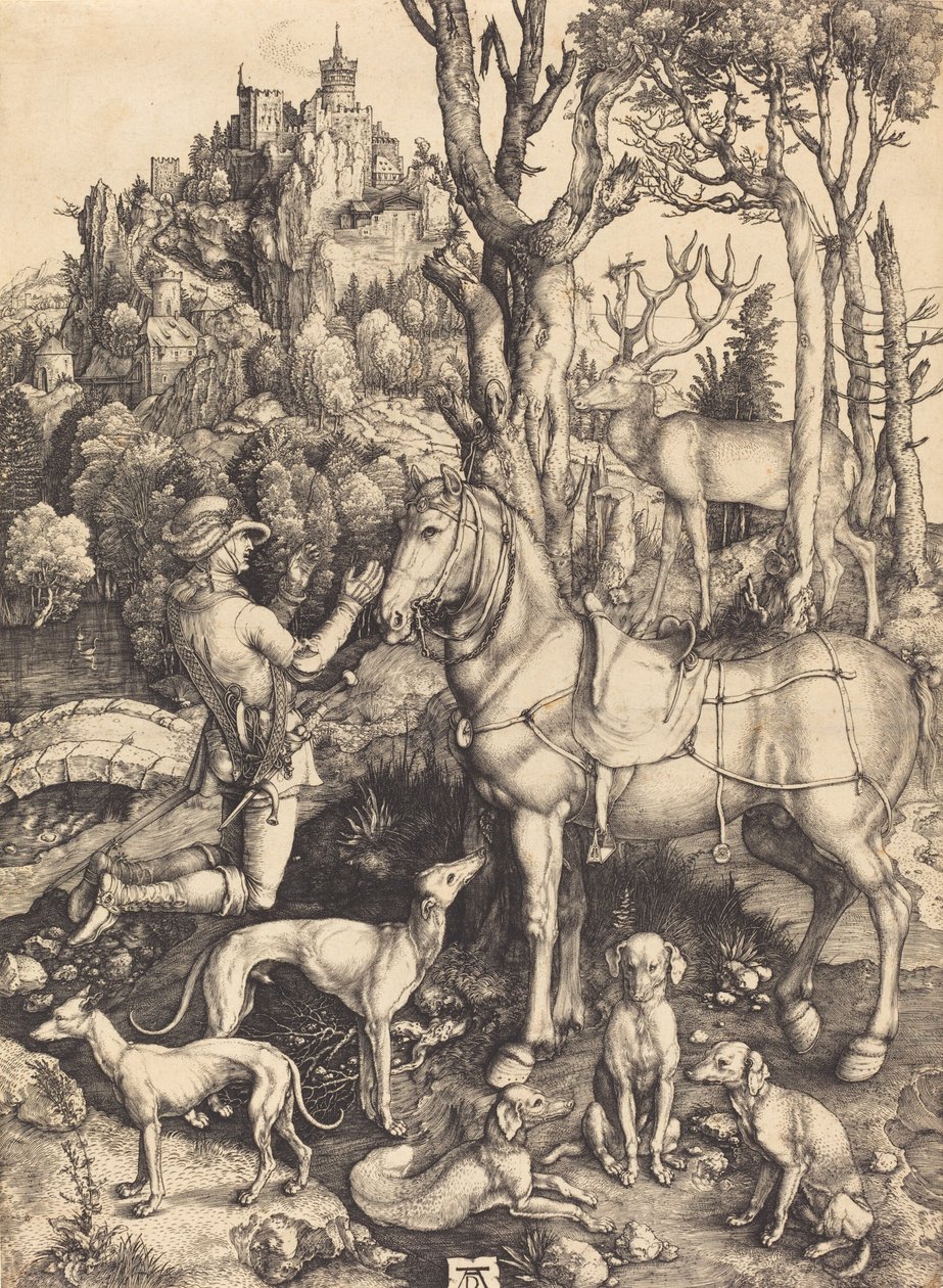 Sint Eustachius, ca. 1500-1501 door Albrecht Dürer