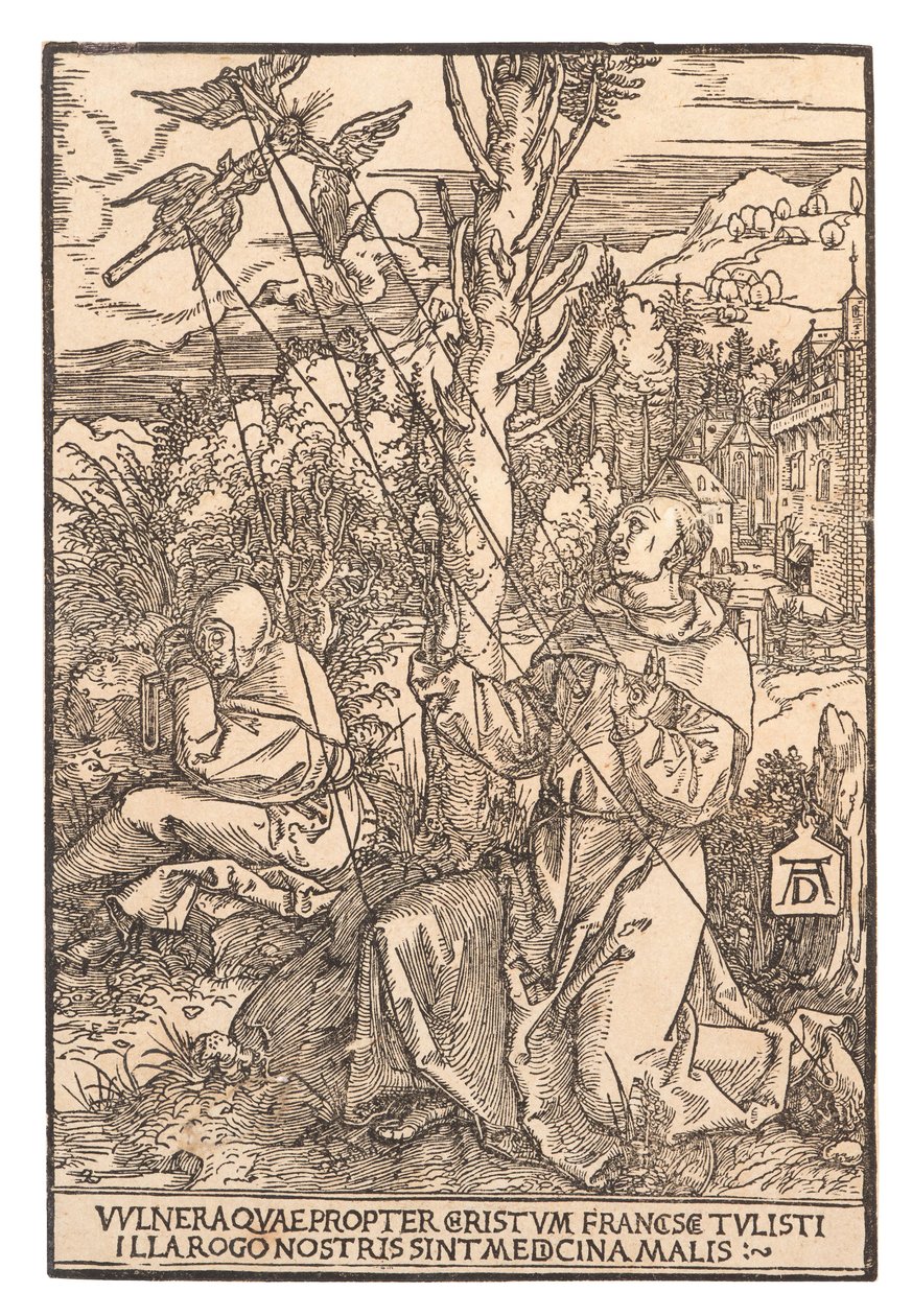 Sint Franciscus ontvangt de stigmata, ca. 1505 door Albrecht Dürer