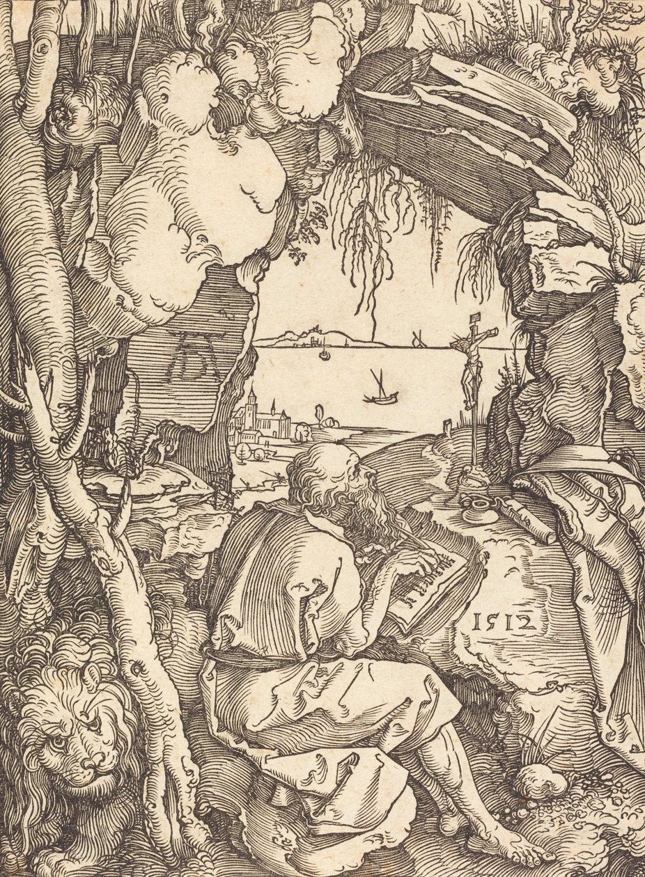 Sint-Hieronymus in een grot door Albrecht Dürer