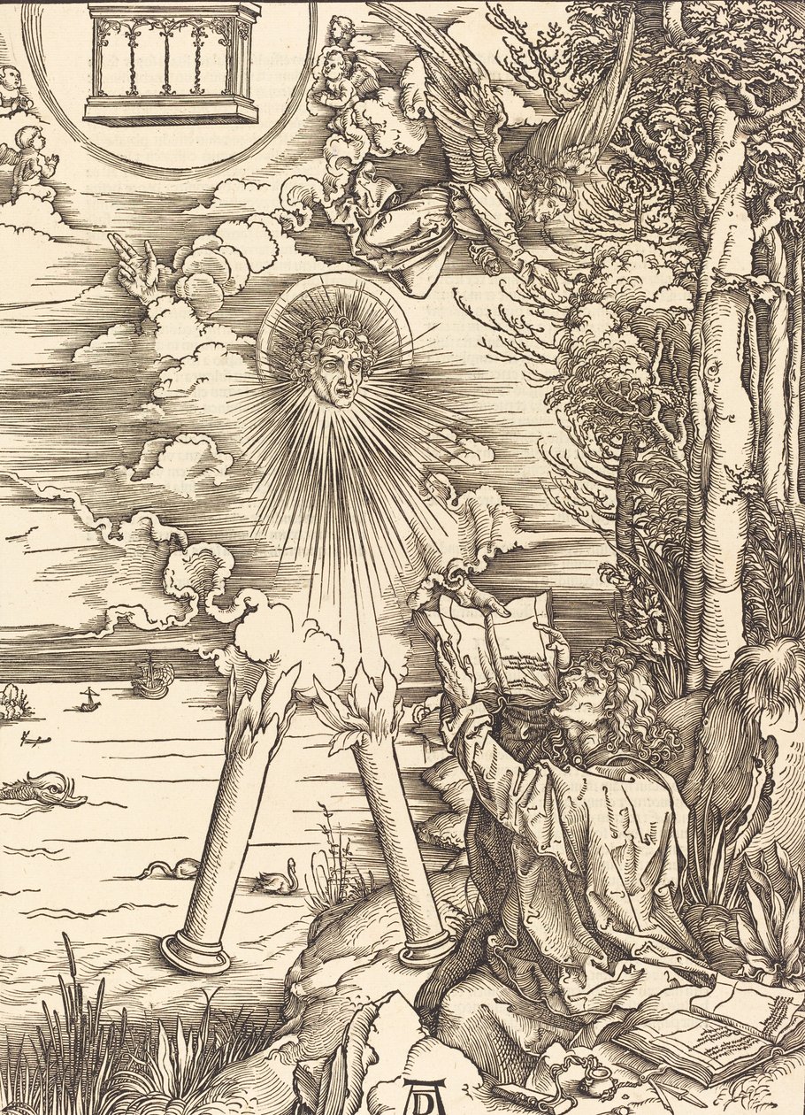 Sint Jan die het Boek Verslindt, 1498 door Albrecht Dürer