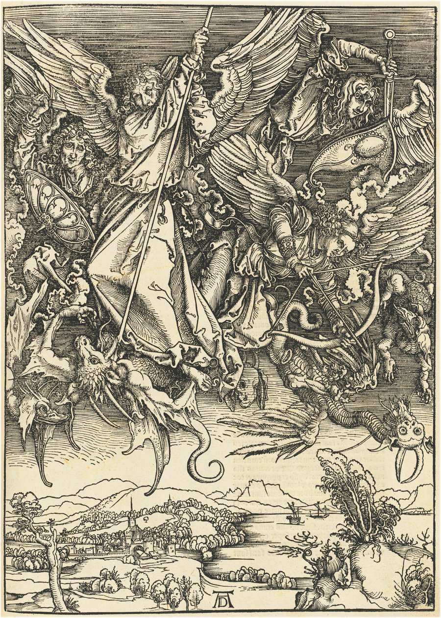 Sint Michaël die de Draak Bestrijdt door Albrecht Dürer
