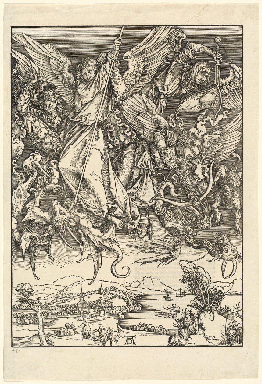 Sint Michaël die de Draak Bestrijdt door Albrecht Dürer