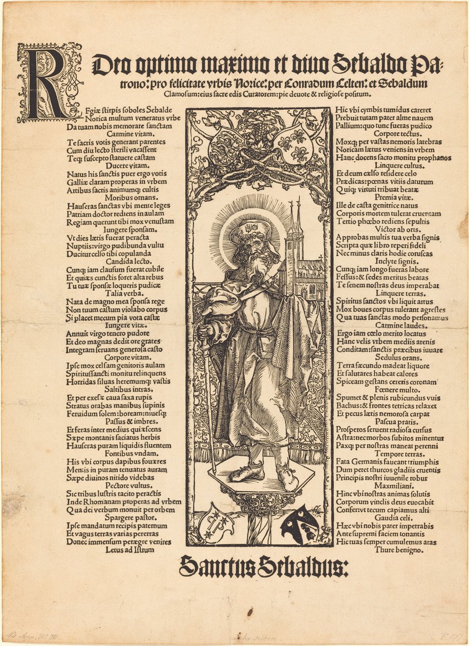 Sint Sebaldus op een zuil door Albrecht Dürer