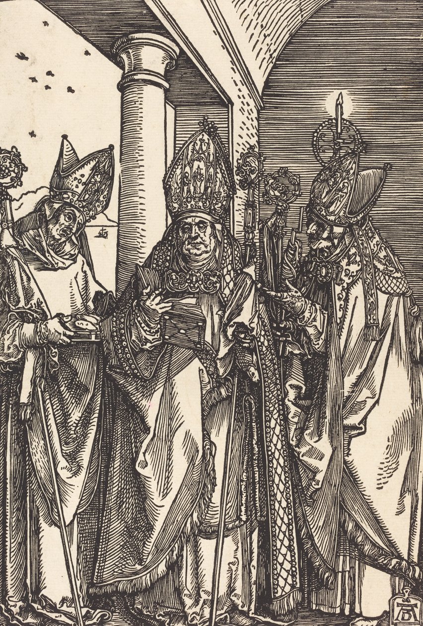 Heiligen Nicolaas, Ulrich en Erasmus, c. 1508 door Albrecht Dürer