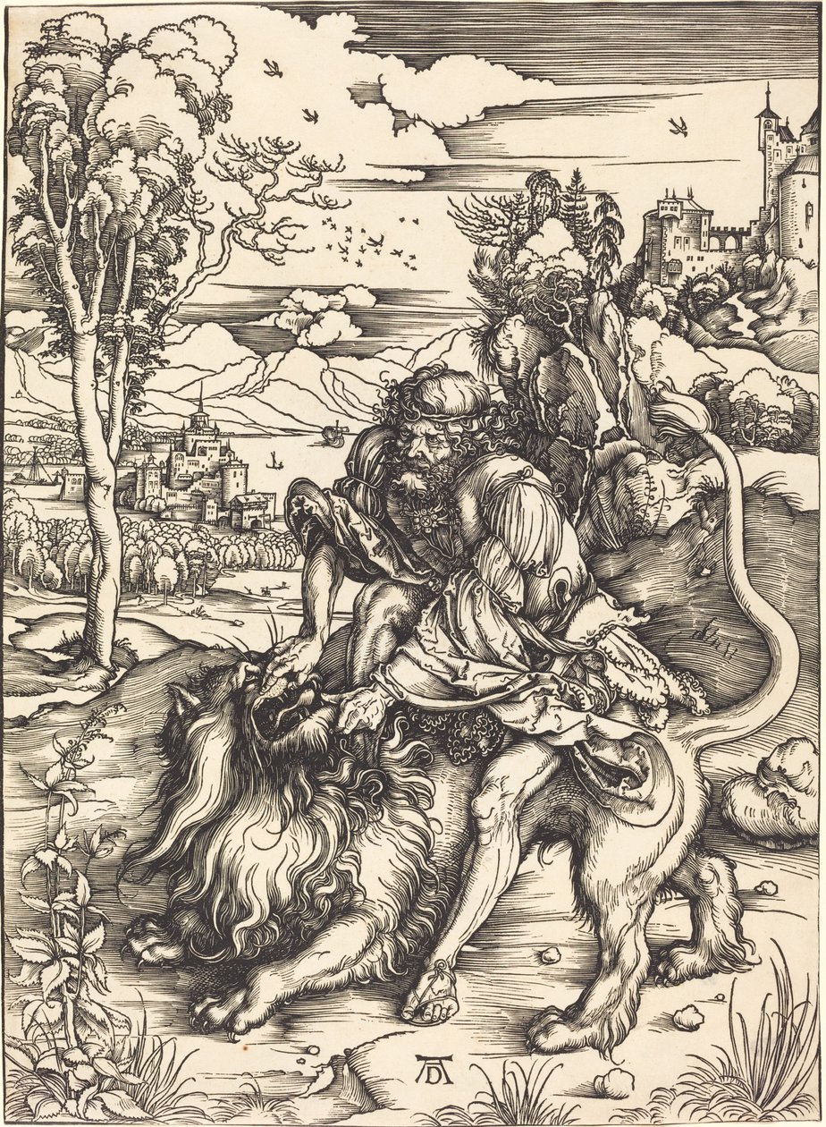 Simson vecht met de Leeuw door Albrecht Dürer
