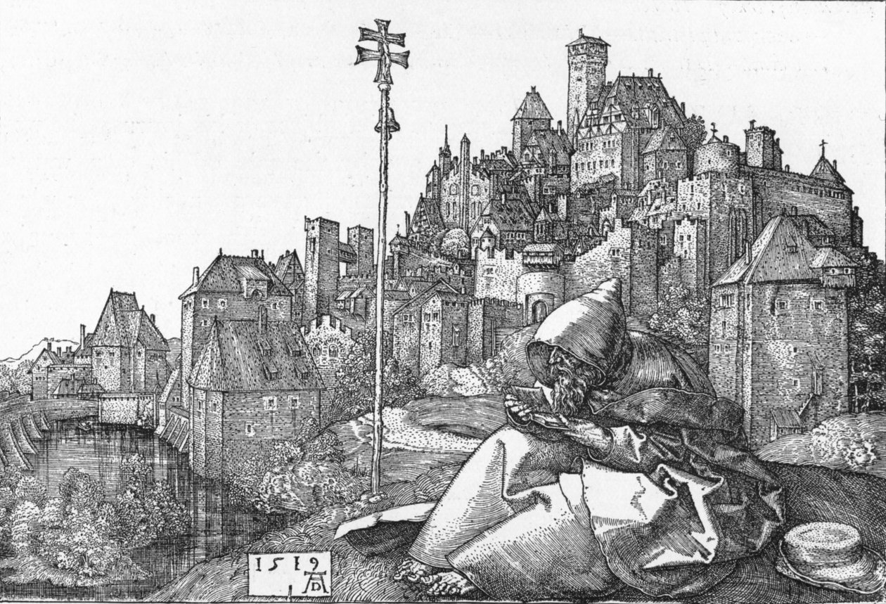 St. Antonius Lezend door Albrecht Dürer
