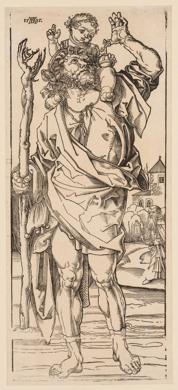 St. Christoffel Steekt de Stroom Over door Albrecht Dürer