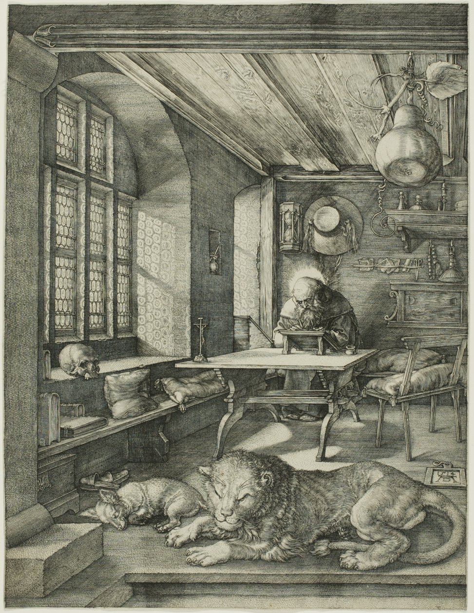 St. Hiëronymus in zijn studeerkamer door Albrecht Dürer