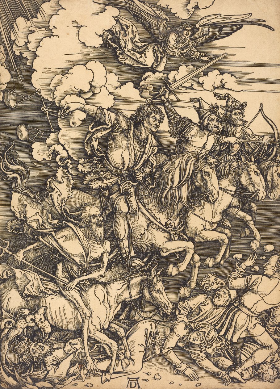 De Vier Ruiters, waarschijnlijk ca. 1496-1498 door Albrecht Dürer