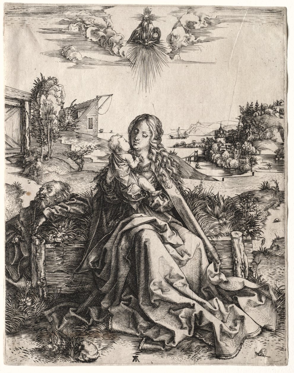 De Heilige Familie met de Vlinder door Albrecht Dürer
