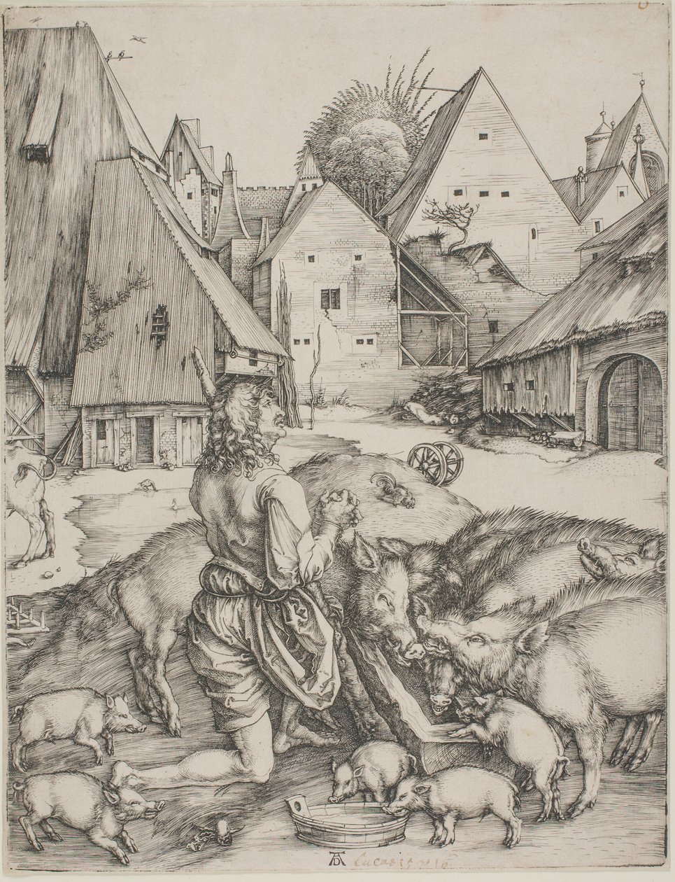 De Verloren Zoon Tussen de Varkens door Albrecht Dürer