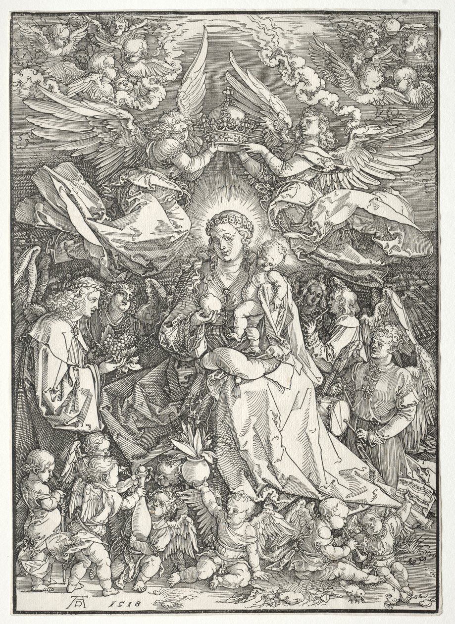 De Maagd omringd door vele engelen, 1518 door Albrecht Dürer