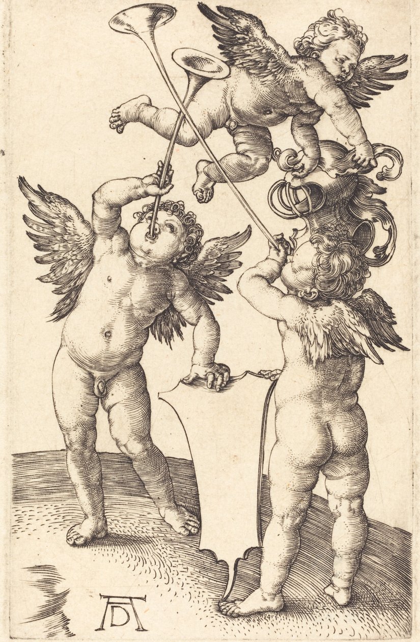 Drie Genii, ca. 1505 door Albrecht Dürer