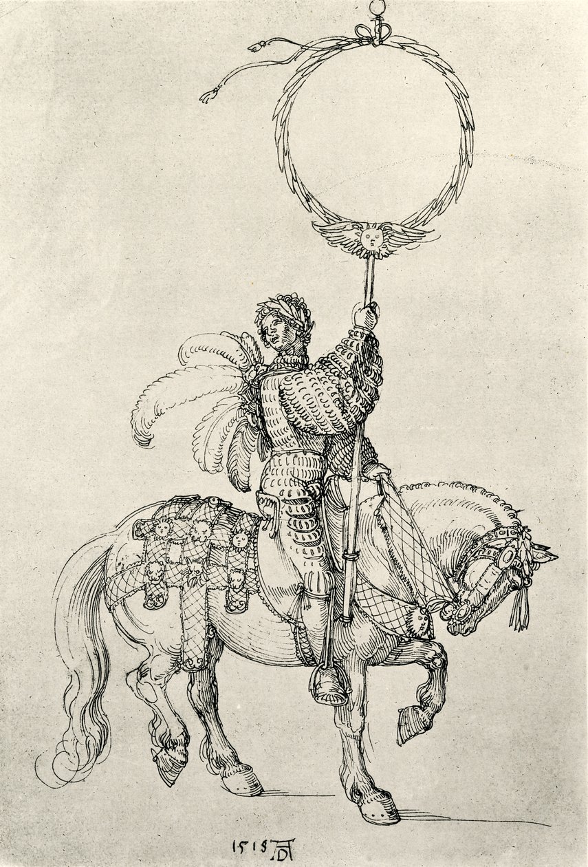 Jonge ruiter als kransdrager door Albrecht Dürer