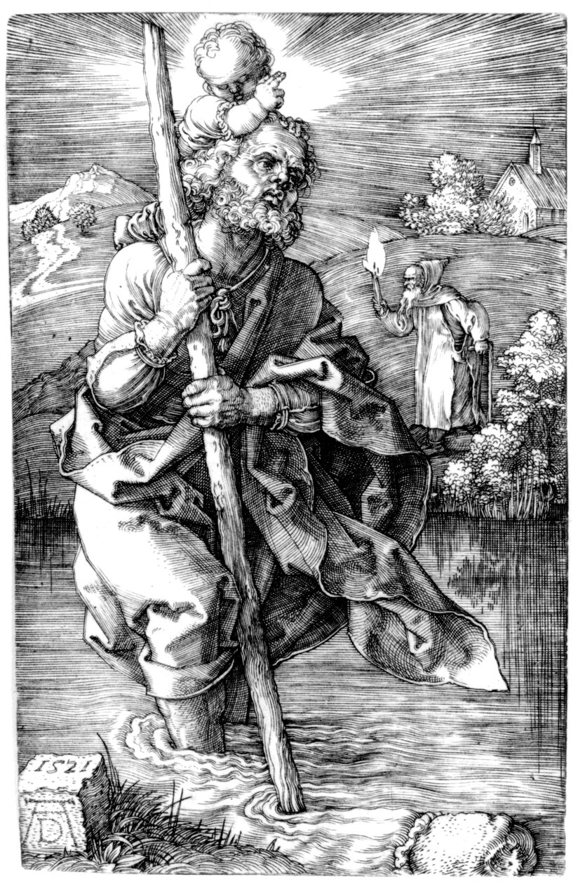 Sint Christoffel naar Rechts Kijken door Albrecht Dürer