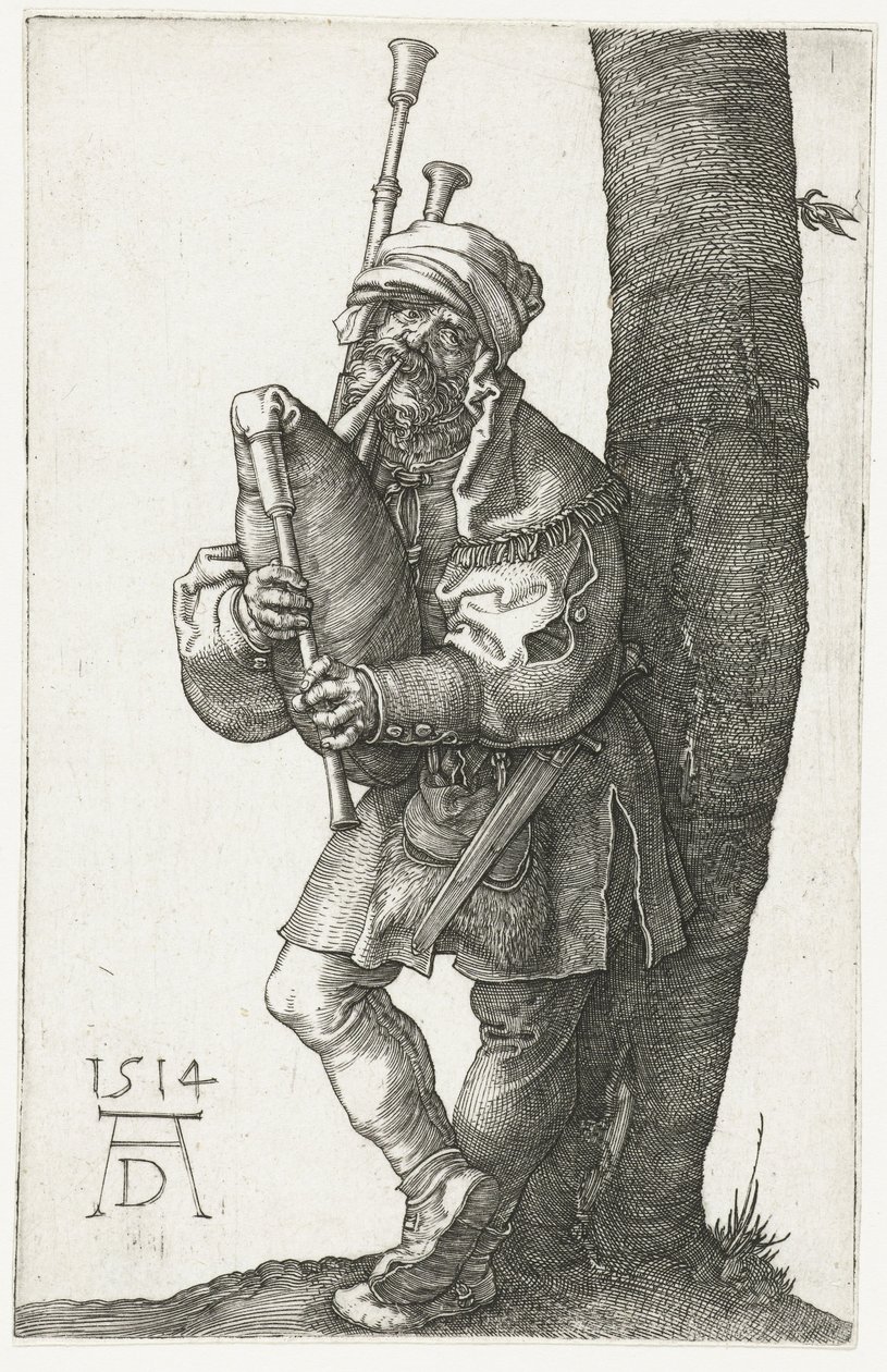 De doedelzakspeler door Albrecht Dürer or Duerer