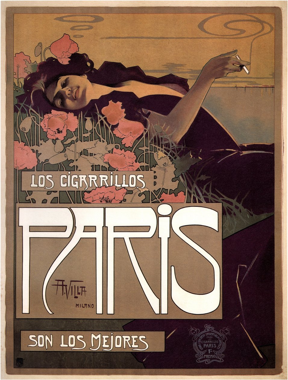 Los Cigarillos Parijs, 1901 door Aleardo Villa