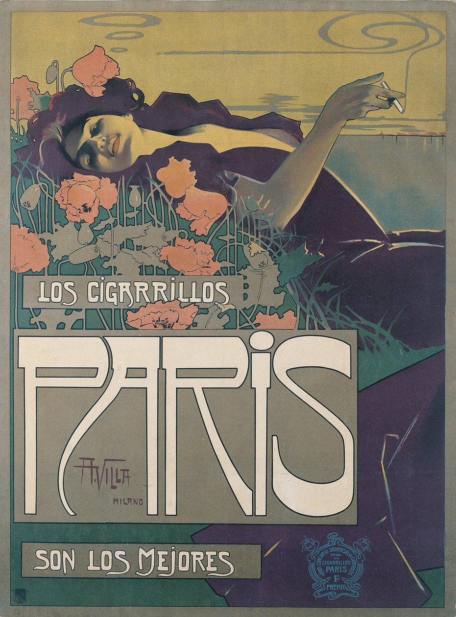 Los Cigarillos Parijs, 1901 door Aleardo Villa