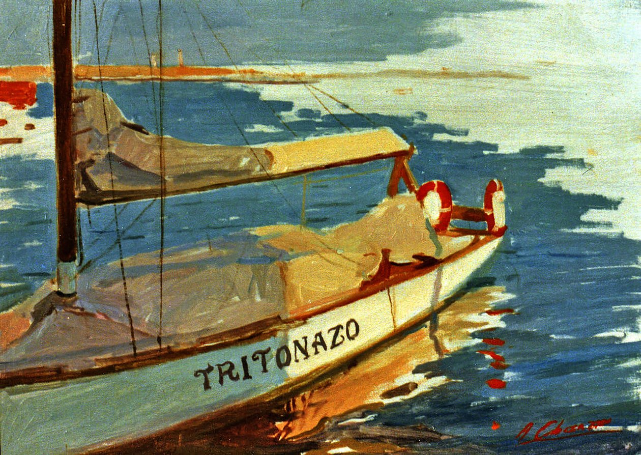 Marina met boot door Alejandro Cabeza