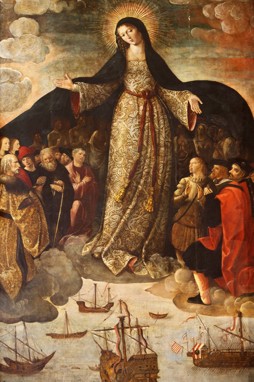 Virgen van los Mareantes altaarstuk (detail) door Alejo Fernandez