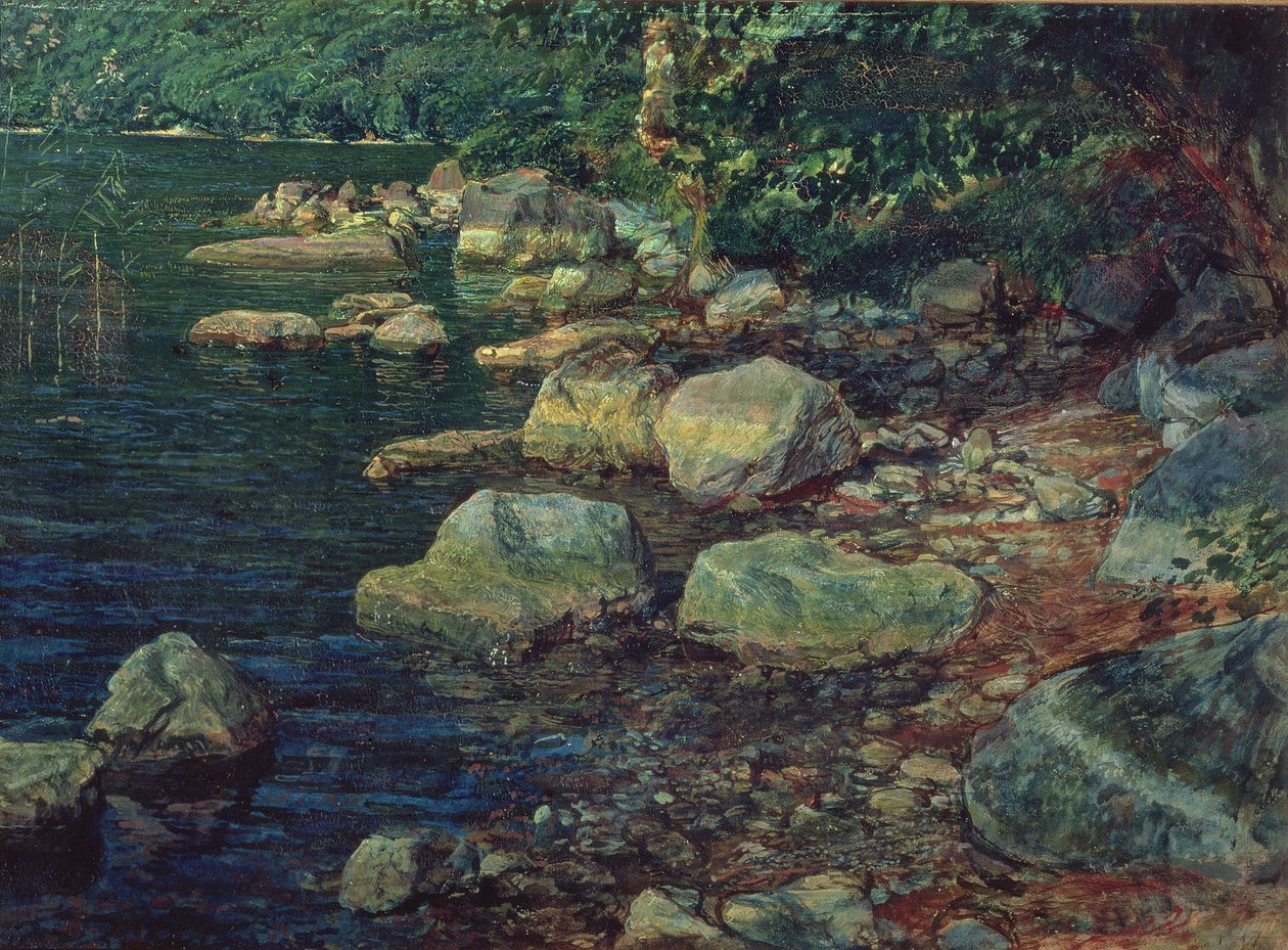 Rivierscène in Palazzuolo door Aleksandr Andreevich Ivanov