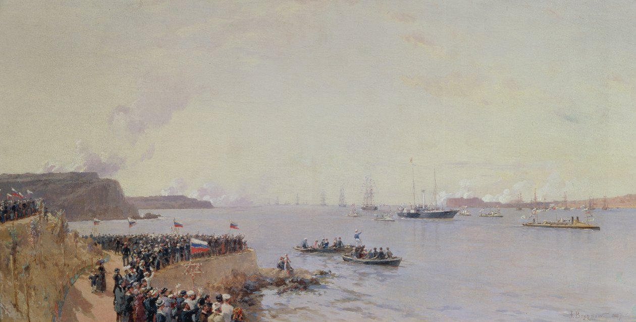 Aankomst van Keizer Alexander III (1845-94) in Sebastopol, 1887 door Aleksandr Karlovich Beggrov