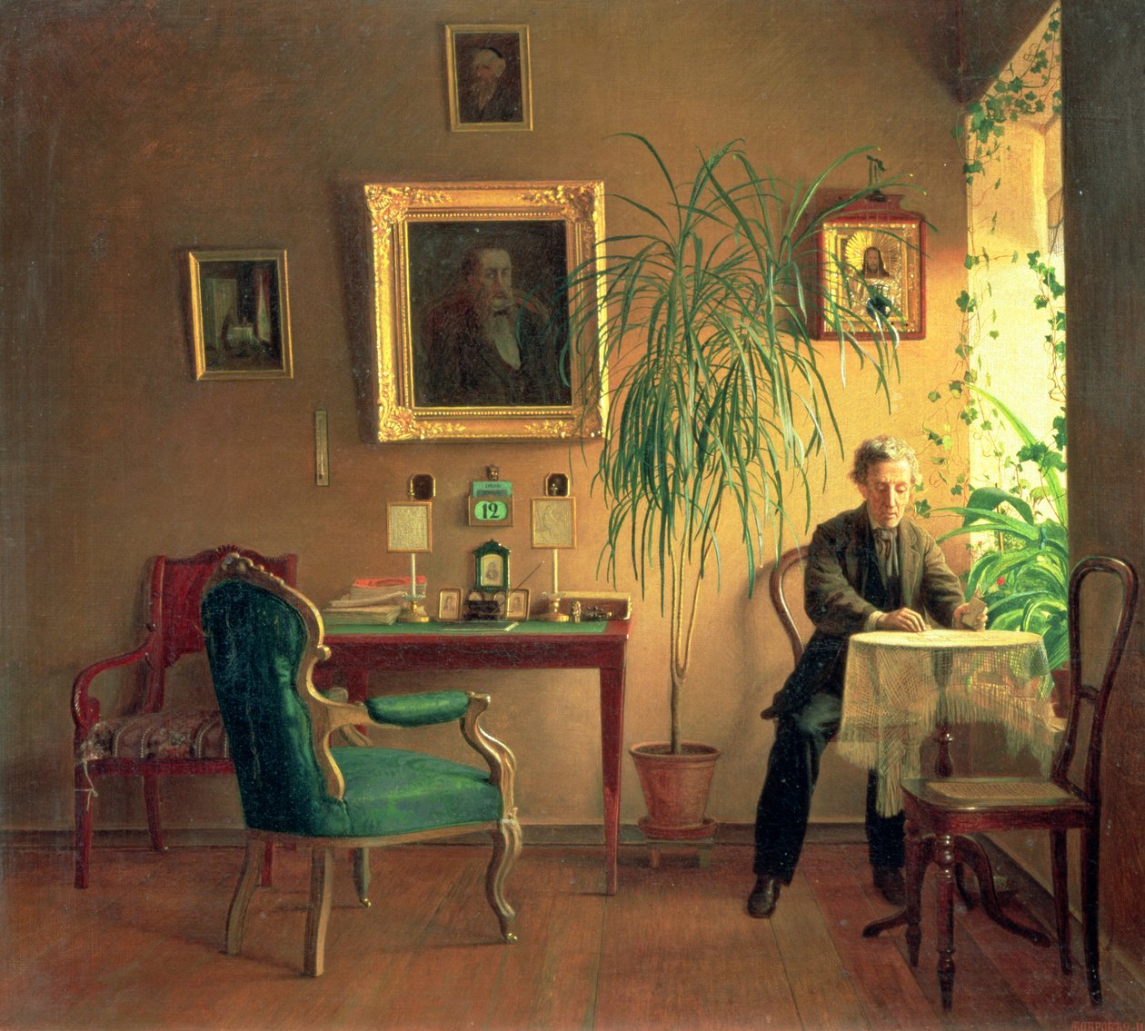 Interieur, 1871 door Aleksei Alekseevich Bobrov