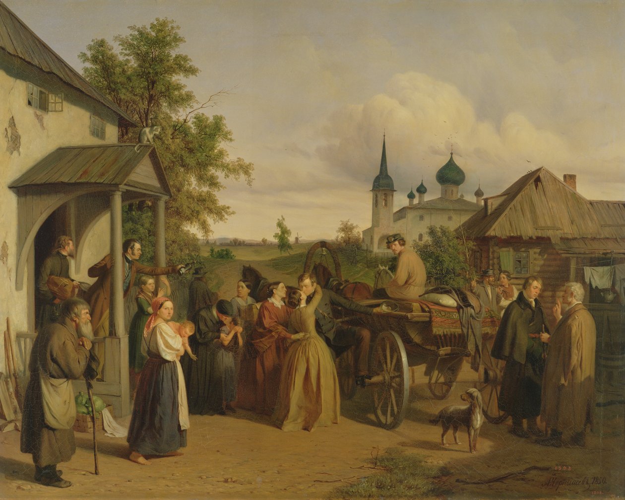 Het vertrek, 1850 door Aleksei Filippovich Chernyshev