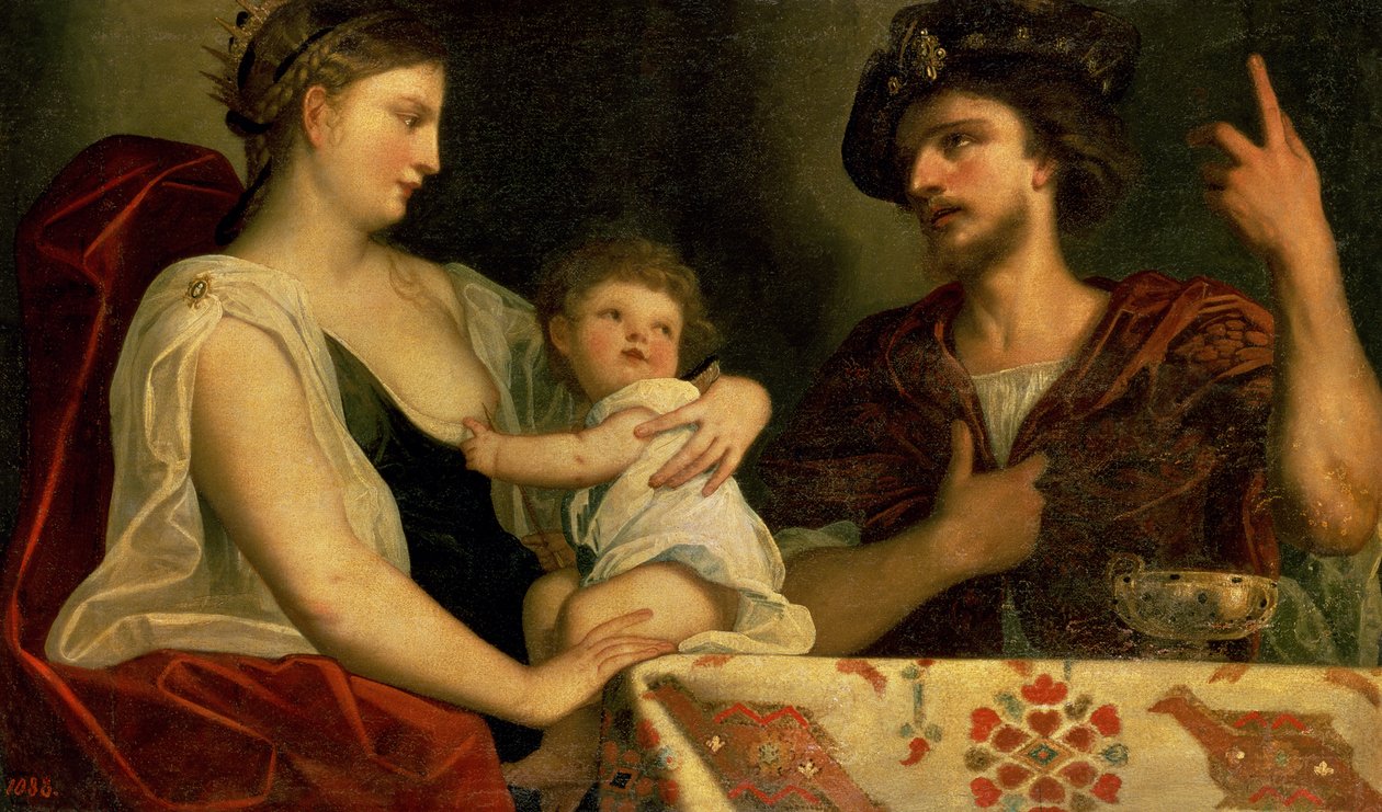 Eumenes (c.362-316 v.Chr.) en Roxana (d.c.310 v.Chr.) door Alessandro Padovanino
