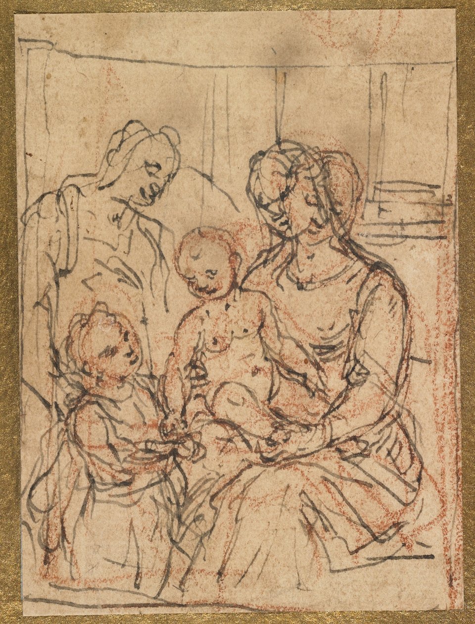 Madonna en Kind met Sint-Elizabeth en de jonge Sint-Jan de Doper, midden 16e eeuw door Alessandro Casolani