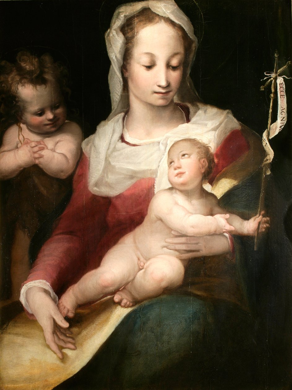 Madonna met Kind en Jonge Sint Jan door Alessandro Casolani