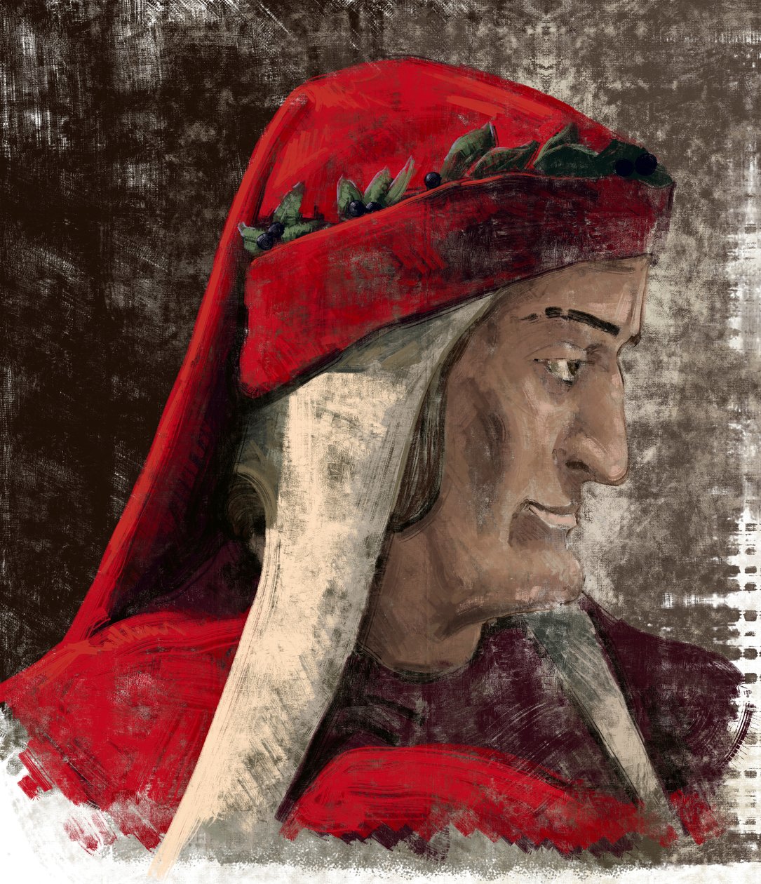 Dante Alighieri (illustratie) door Alessandro Lonati