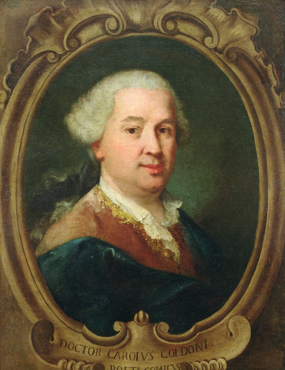Portret van Carlo Goldoni (1707-93) door Alessandro Longhi
