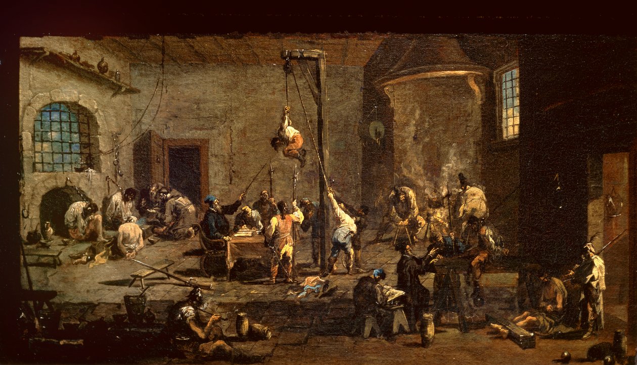 Een Hof van de Inquisitie, ca. 1710-20 door Alessandro Magnasco