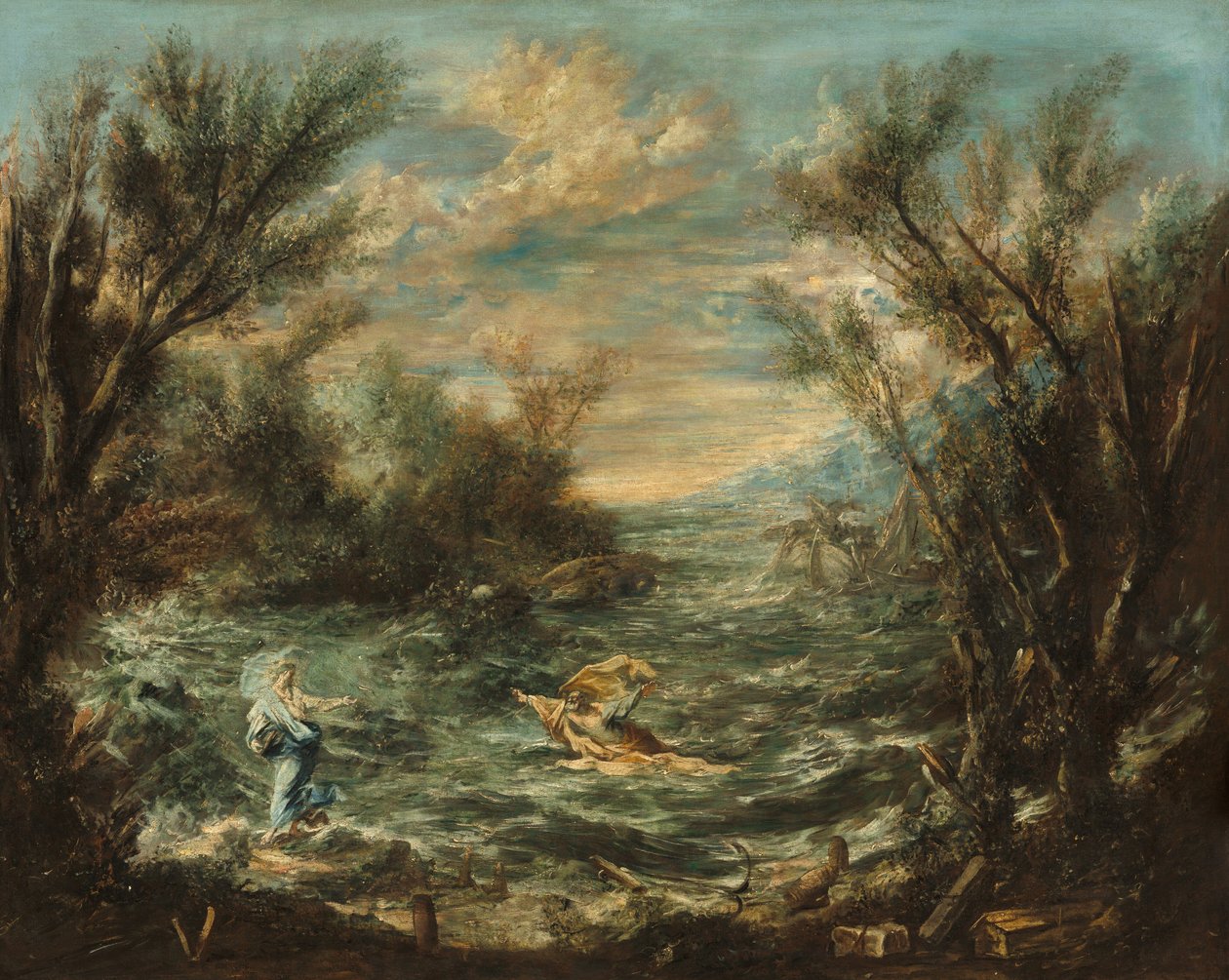 Christus aan het Meer van Galilea door Alessandro Magnasco