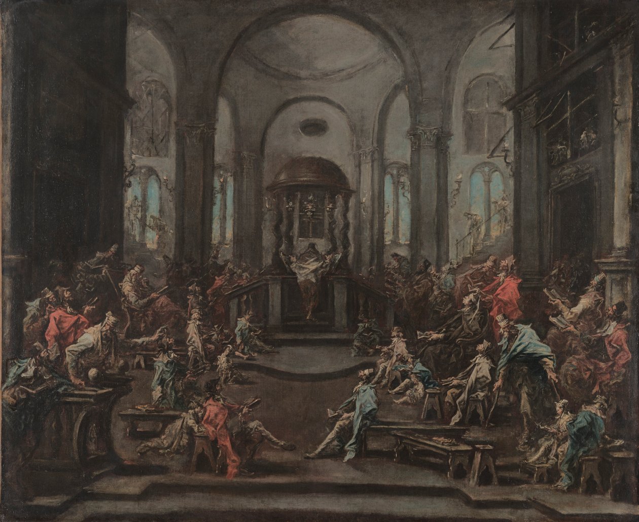 Interieur van een synagoge, ca. 1725-1735 door Alessandro Magnasco
