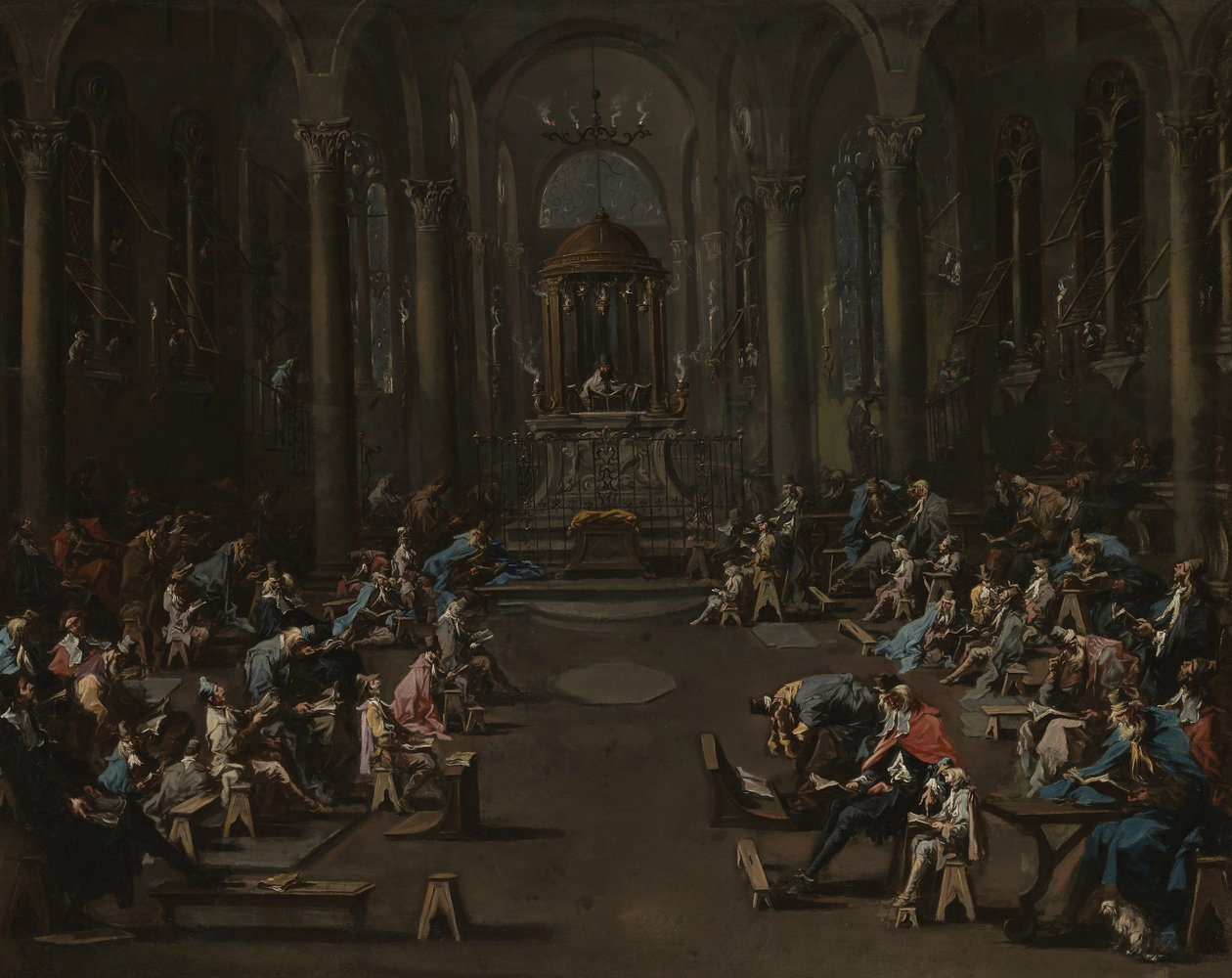De synagoge, 1725-35 door Alessandro Magnasco