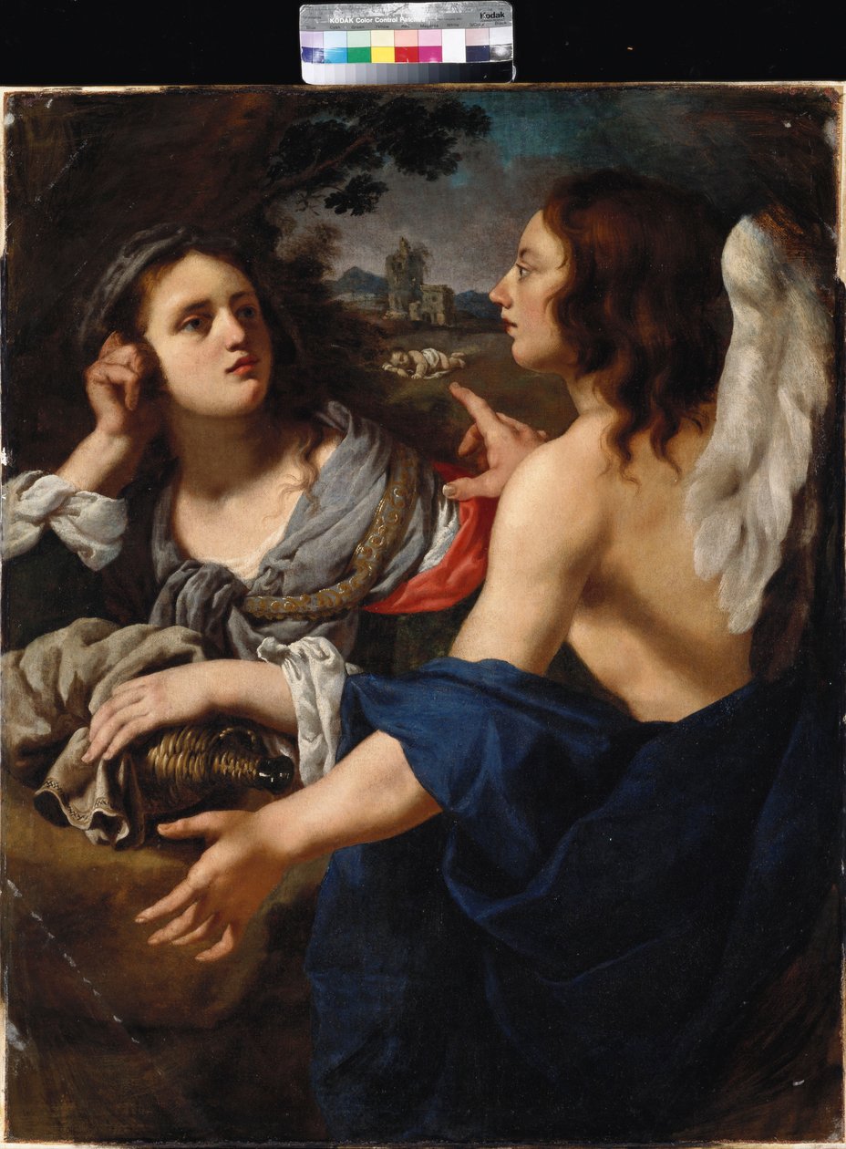 Hagar en de engel door Alessandro Rosi