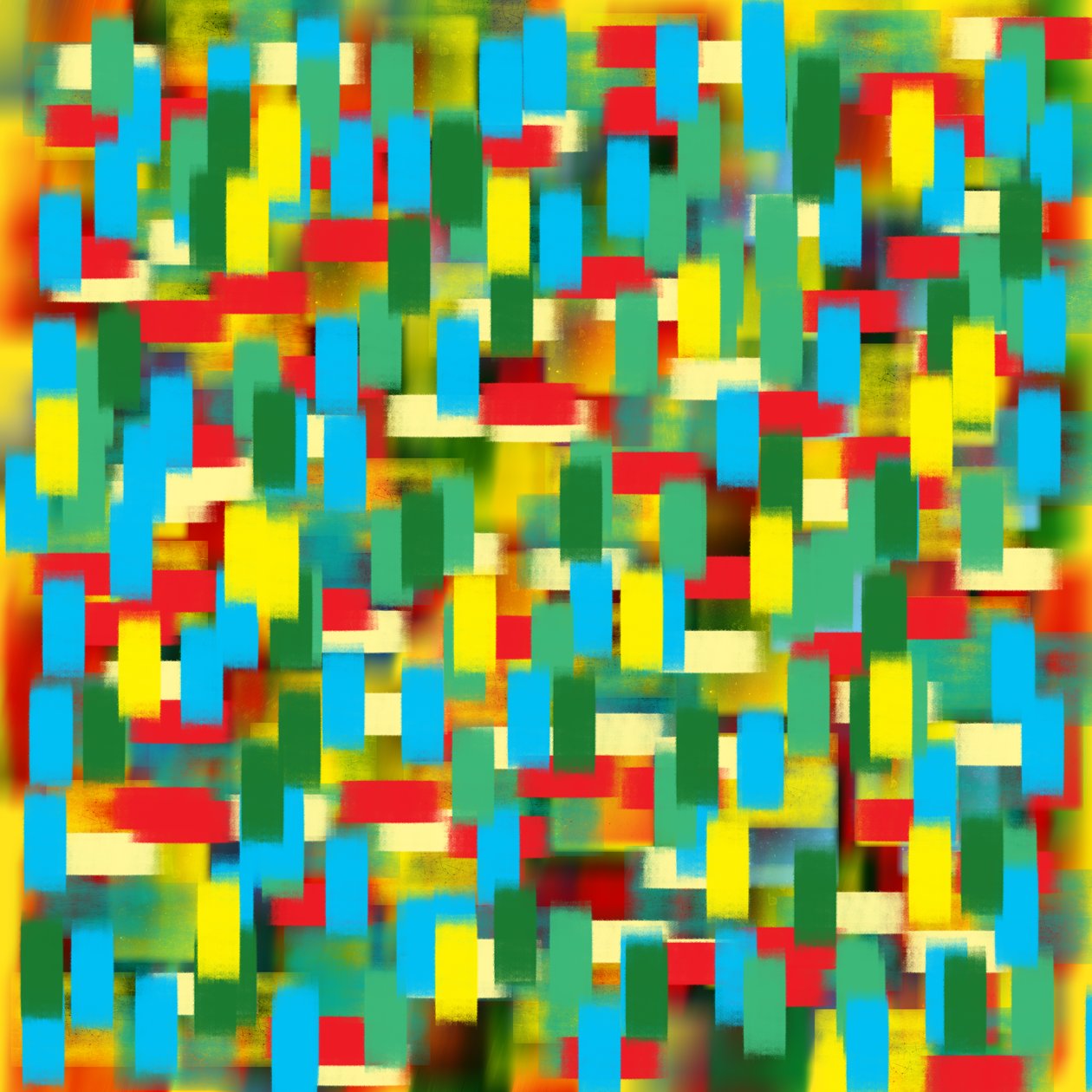 verticale pointillisme blauw door Alex Caminker