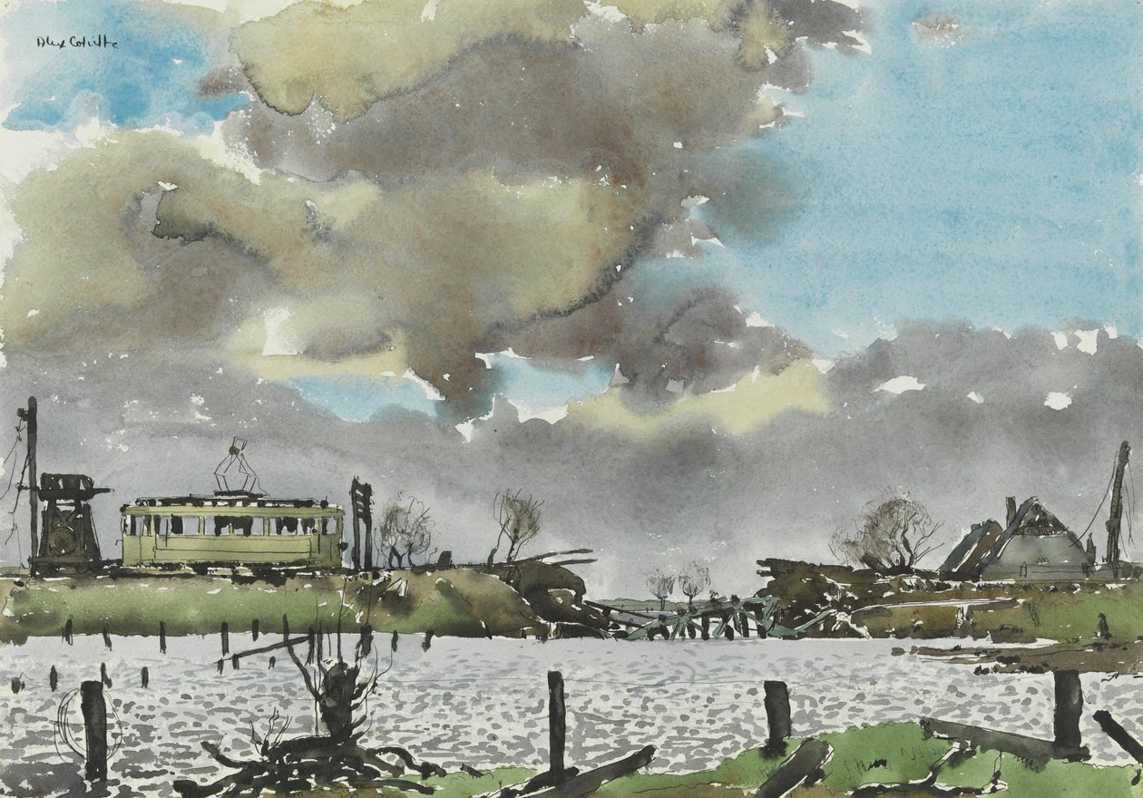 Gesloopte brug, Duitsland door Alex Colville