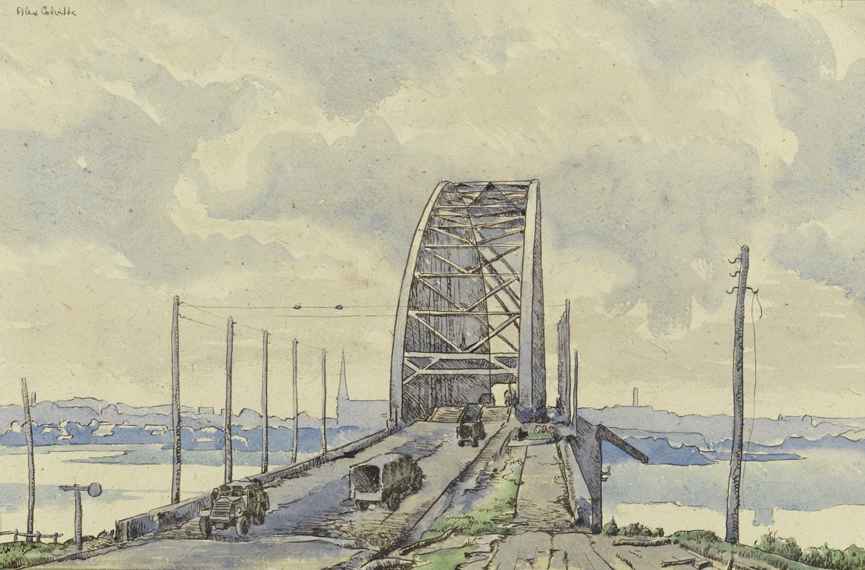 The Nijmegen Bridge, Holland door Alex Colville