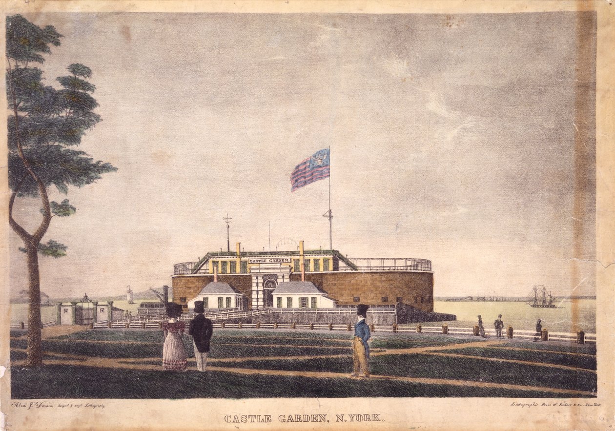 Castle Garden, New York, ca. 1825-1835 door Alexander Jackson Davis
