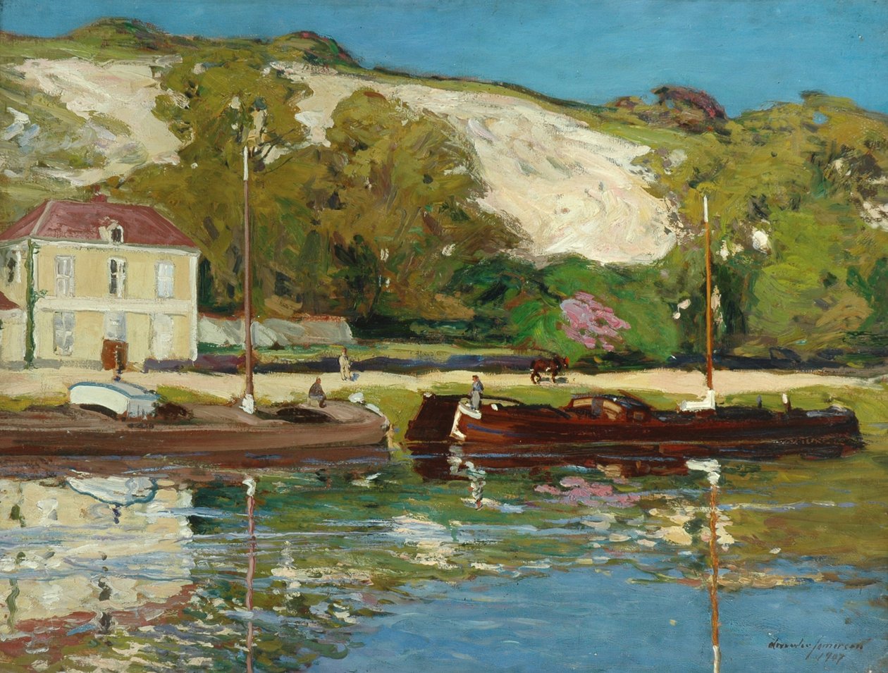 Aken op de Seine, 1907 door Alexander Jamieson